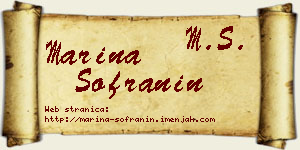 Marina Sofranin vizit kartica